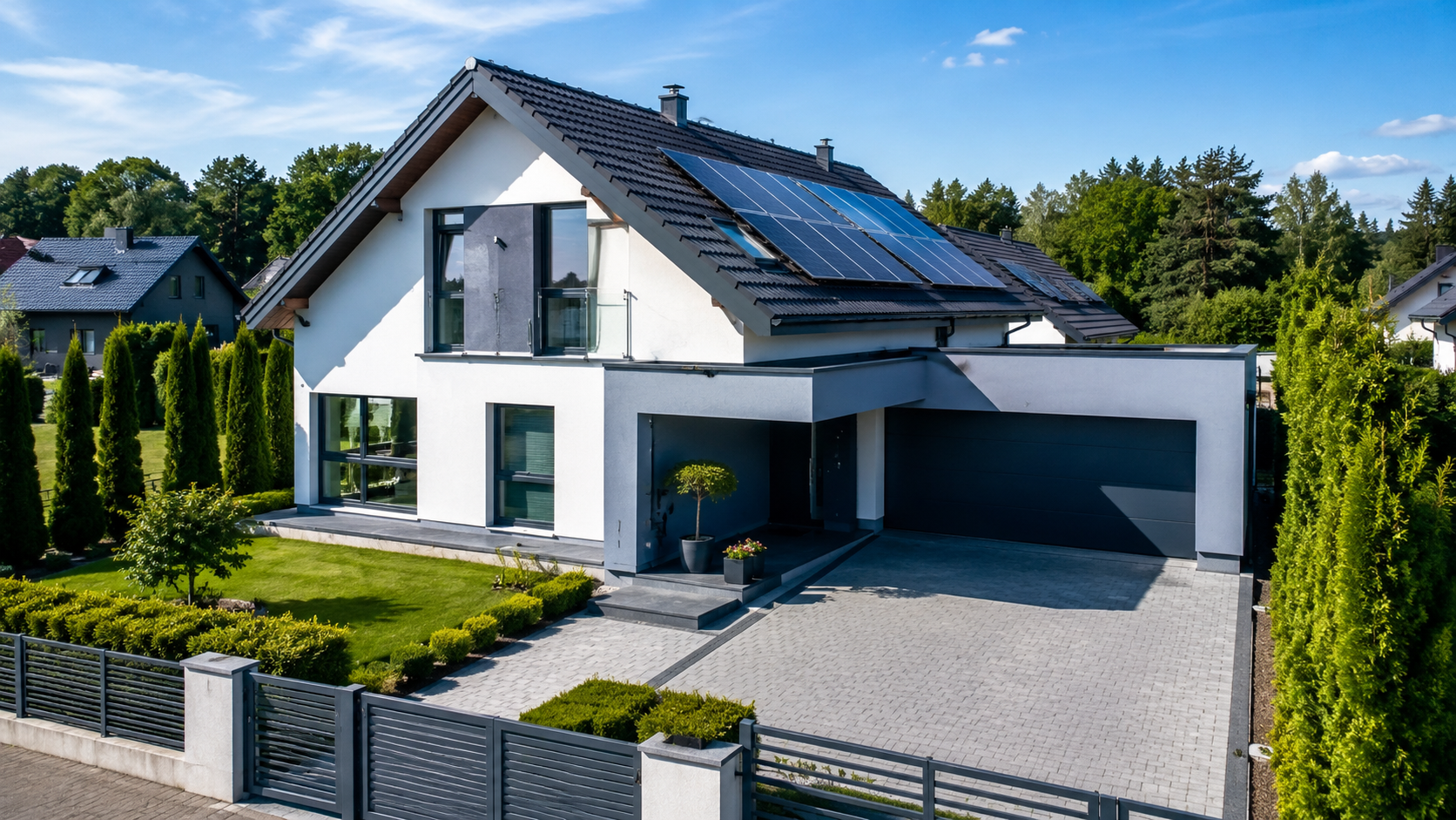 Nowoczesny dom jednorodzinny po modernizacji energetycznej